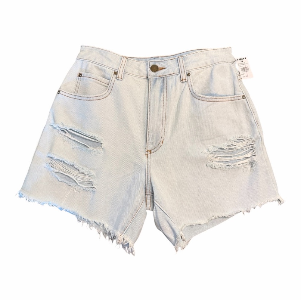 Billabong Light Blue Distressed Denim Shorts Size 27